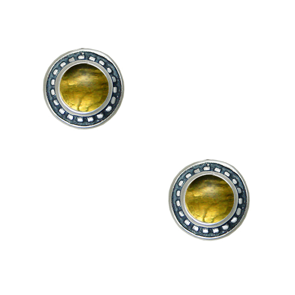 Sterling Silver Little Citrine Post Stud Earrings